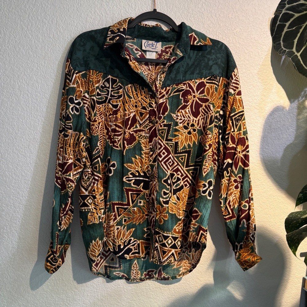 Vintage Circle T Monstera Print
